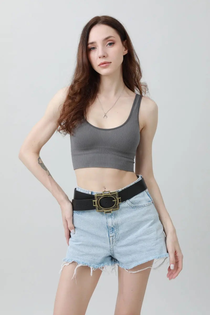 Vintage Western Belt – Geometric Buckle Cowboy Style 🤠⛓️ Leto Collection