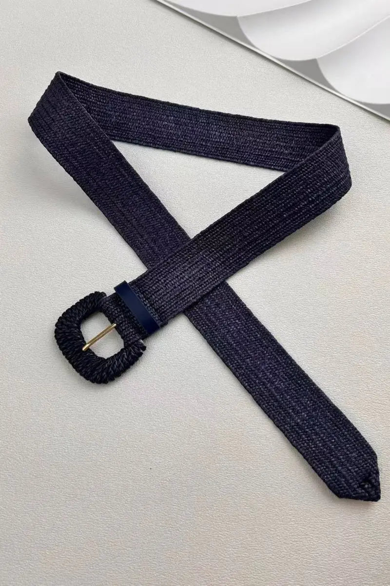 Natural Raffia Stretch Belt โ Adjustable Wrap Waistband ๐ฟ Leto Collection