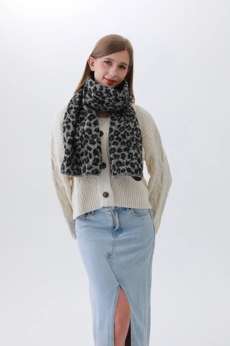 Leopard Print Woven Scarf β Animal Pattern Accent πβ¨ Boho Clothing and Accessories