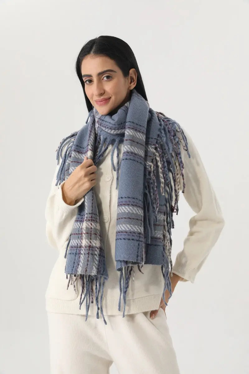 Vintage Plaid Tassel Women Warm Winter Neck Wrap Shawl π§£π leto-collection