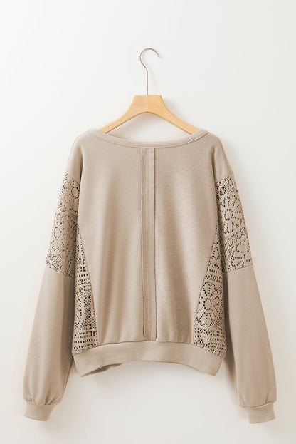 Rheaissa Seam Ribbed Trim Sweatshirt