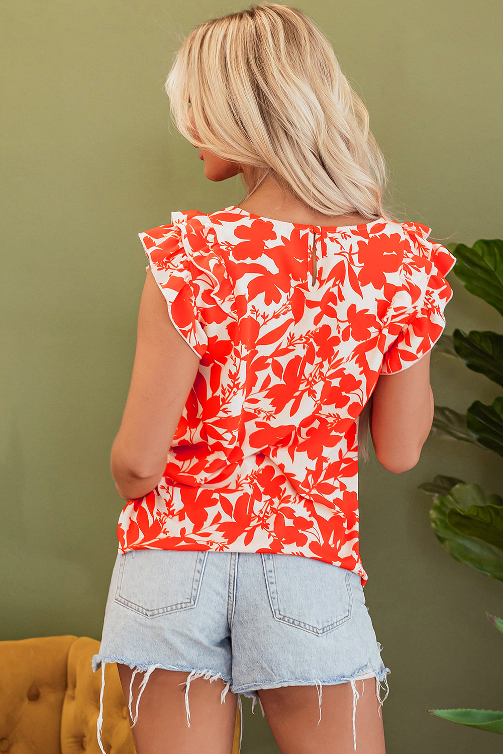 Keilani Floral Ruffle Sleeve Top-1