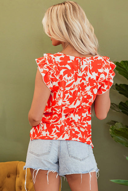 Keilani Floral Ruffle Sleeve Top-1