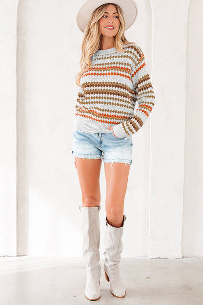 Jimena Patterned Drop Shoulder Sweater