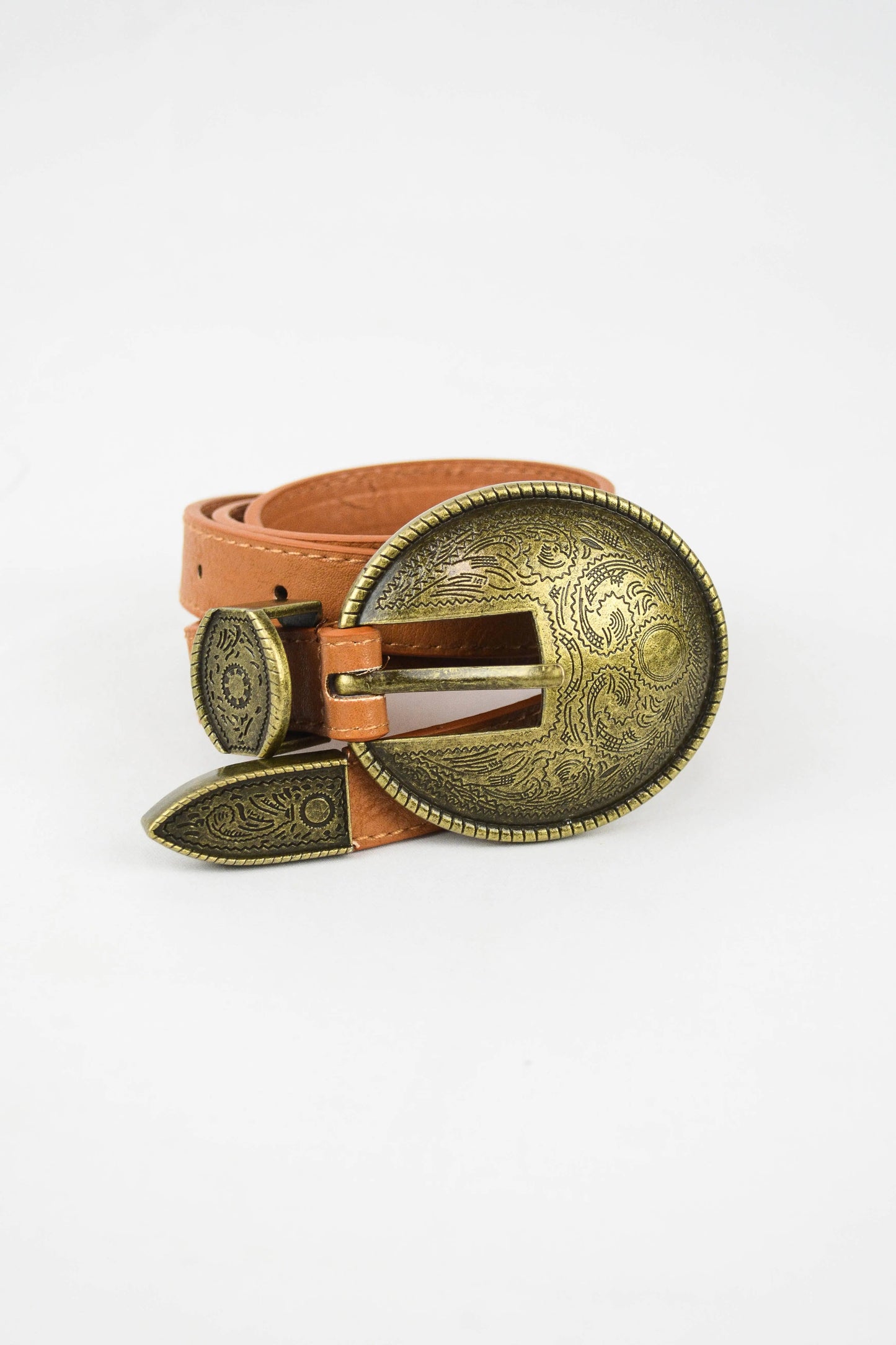 Oval Embossed Vintage Buckle Belt Leto Collection