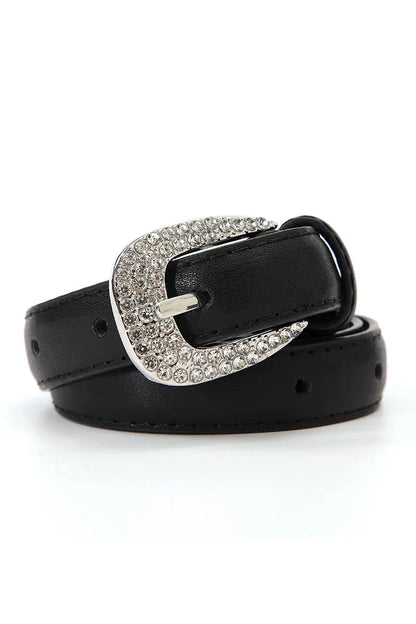 Rhinestone Skinny Western Glam Belt Boho Clothing and Accessories