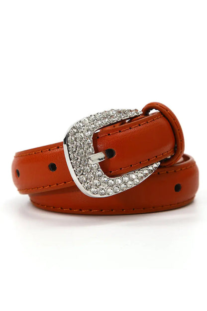 Rhinestone Skinny Western Glam Belt Boho Clothing and Accessories