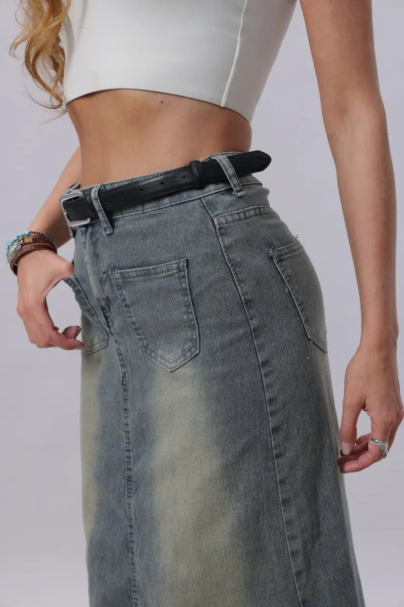 Sleek Classic Silver Buckle Belt - Timeless Function Boho Clothing and Accessories