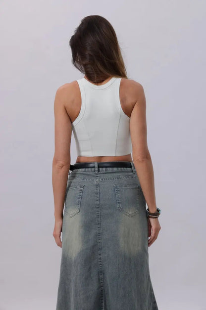 Sleek Classic Silver Buckle Belt - Timeless Function Boho Clothing and Accessories