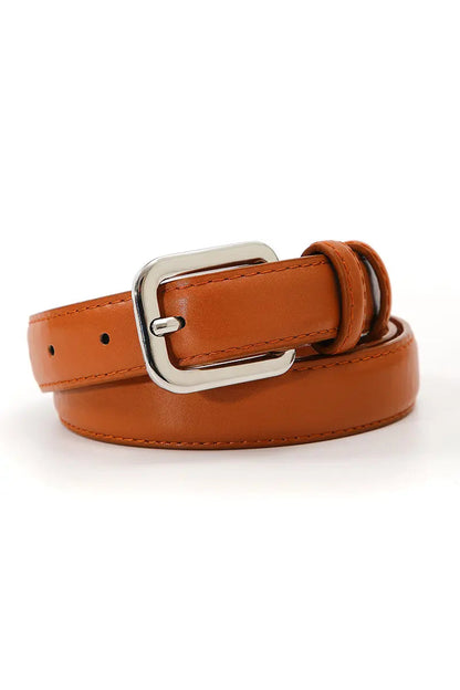 Sleek Classic Silver Buckle Belt - Timeless Function Boho Clothing and Accessories