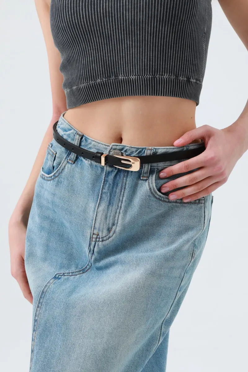 The Everyday Essential: Premium Skinny Leather Belt Leto Collection