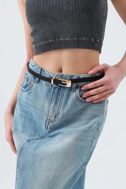 The Everyday Essential: Premium Skinny Leather Belt Leto Collection