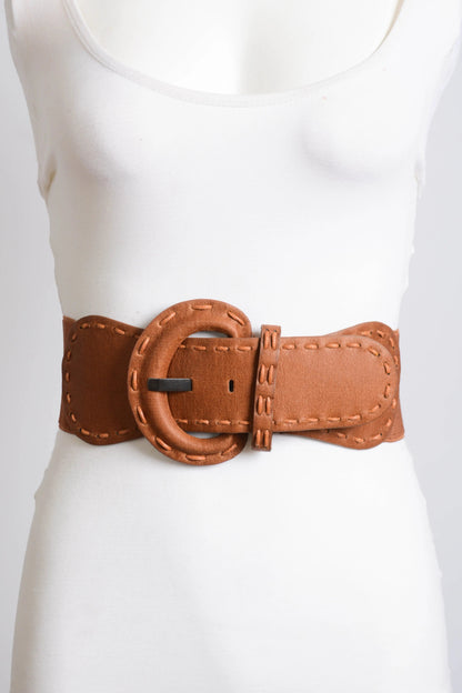 Distressed Leather Belt – Wide Buckle & Edgy Finish Leto Collection