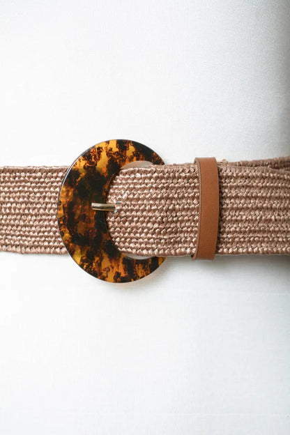 Basketweave Stretch Belt – Textured Waist Cincher Leto Collection