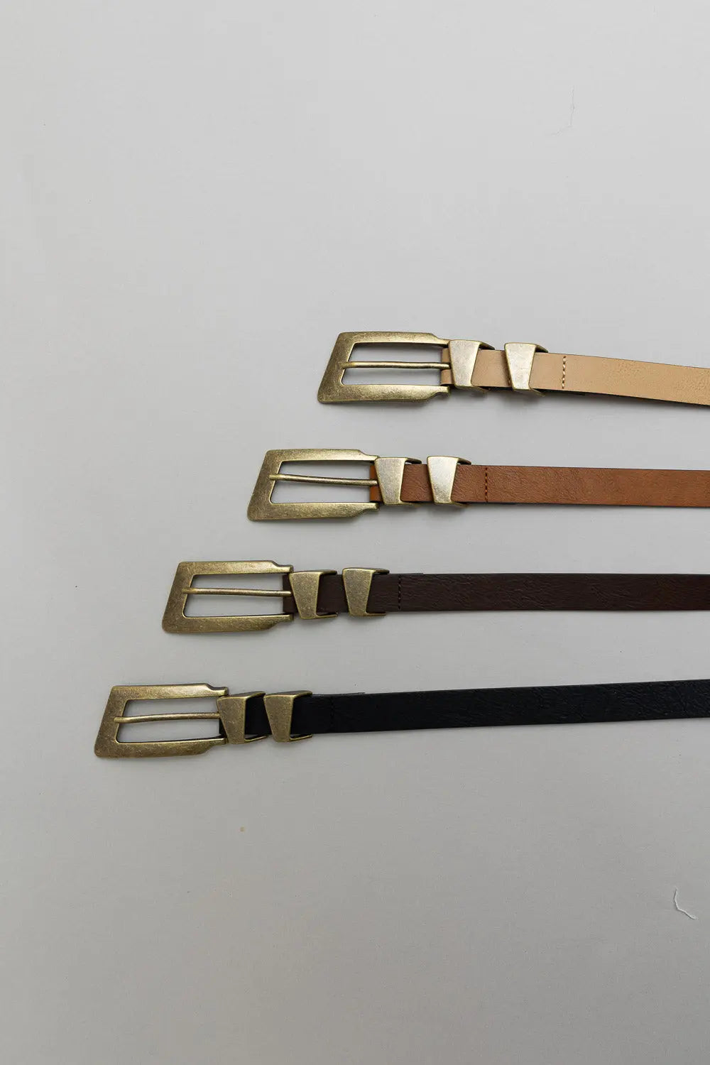 Minimalist Vegan Leather Belt – Sleek & Adjustable Buckle Strap Boho Clothing and Accessories