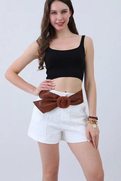 Sleek Faux Leather Belt – Minimalist Trackline Design⚡ Leto Collection