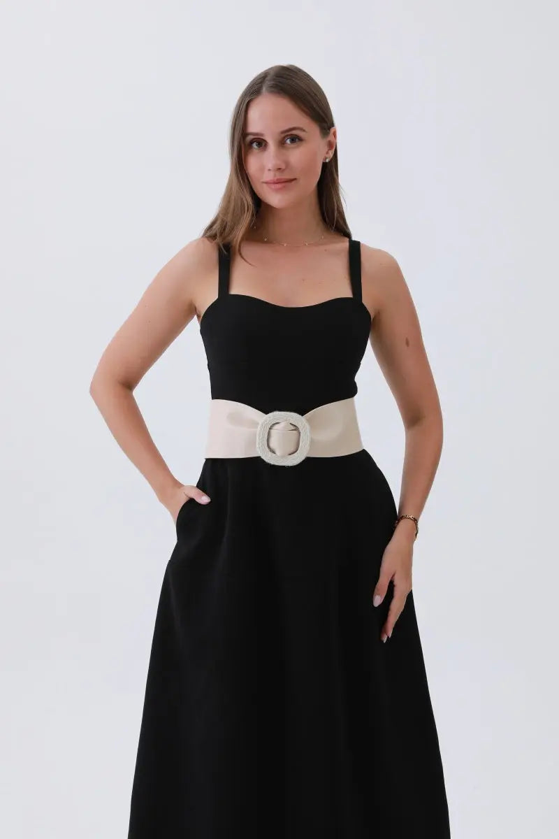 Sleek Faux Leather Belt – Minimalist Trackline Design⚡ Leto Collection