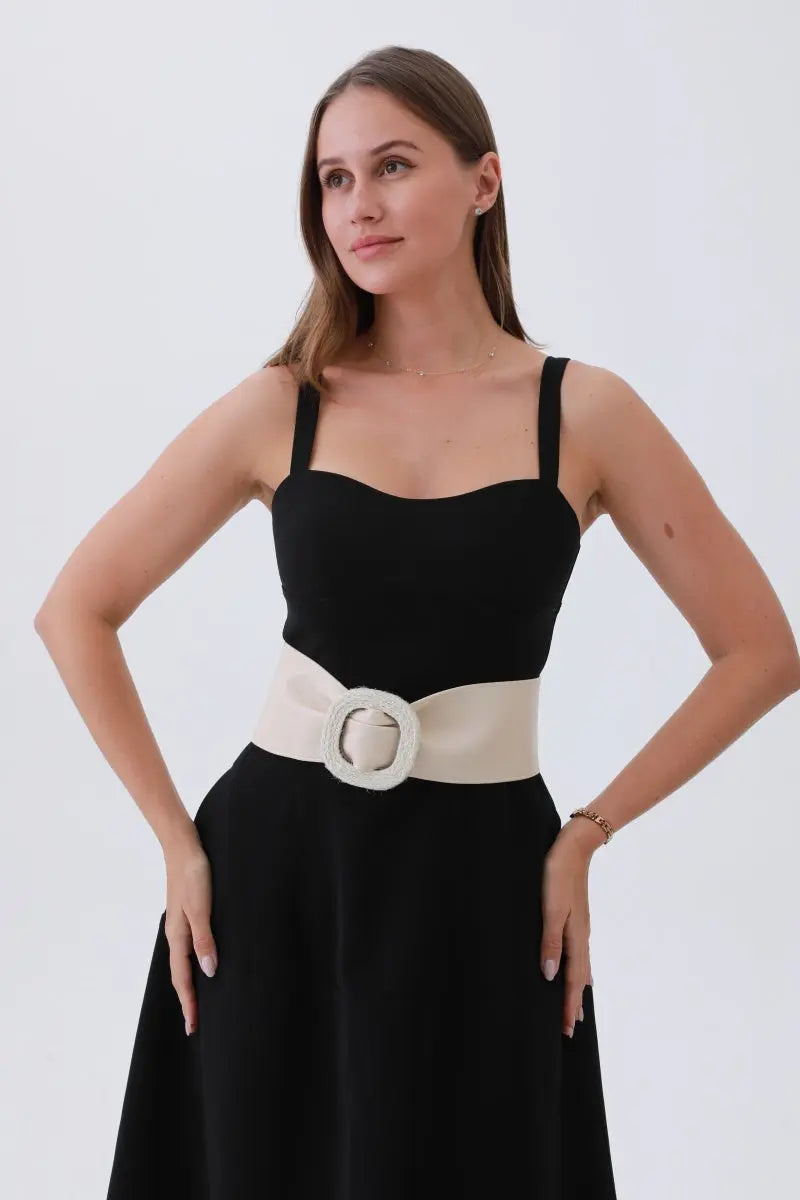 Sleek Faux Leather Belt – Minimalist Trackline Design⚡ Leto Collection