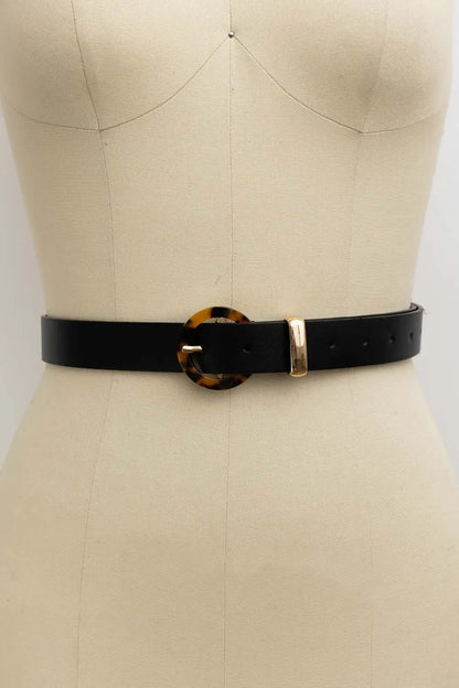 Tortoiseshell O-Ring Belt – Retro-Chic Adjustable Strap Leto Collection