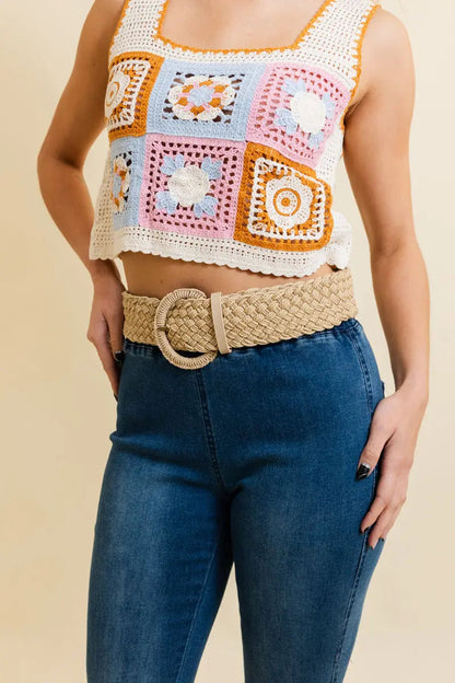 Raffia Woven Braided Belt Leto Collection