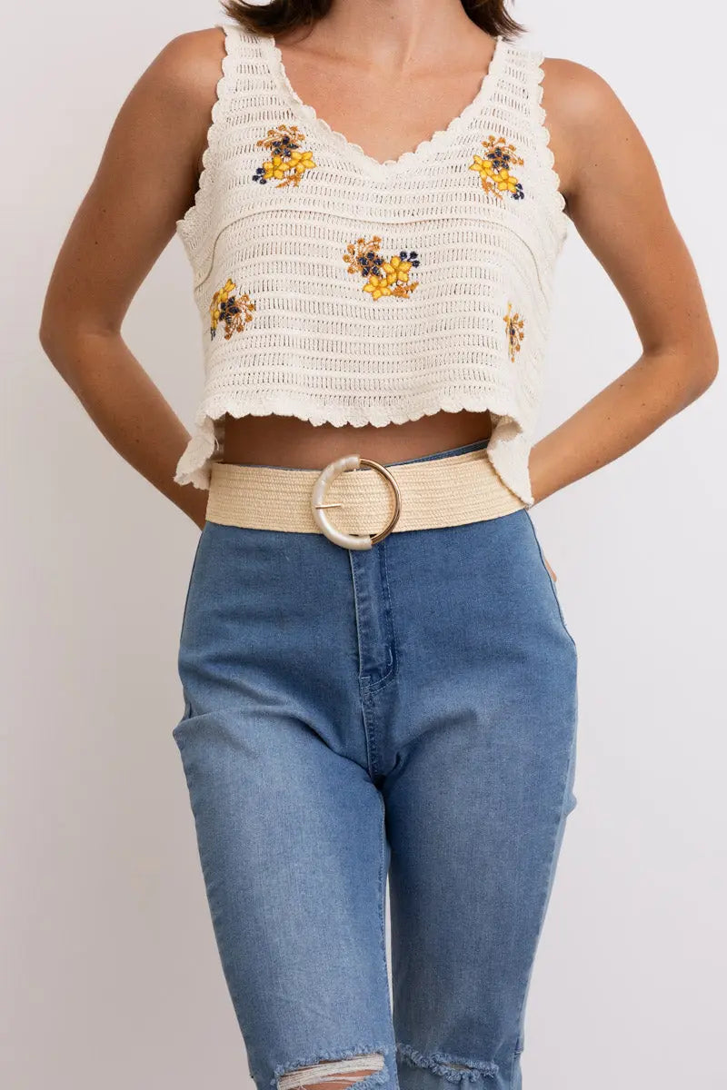 Earthy Chic Nature Loop Raffia Belt Leto Collection