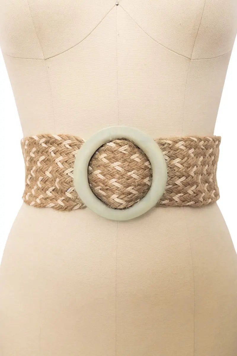 Bohemian Wide Natural Jute Waist Belt Leto Collection
