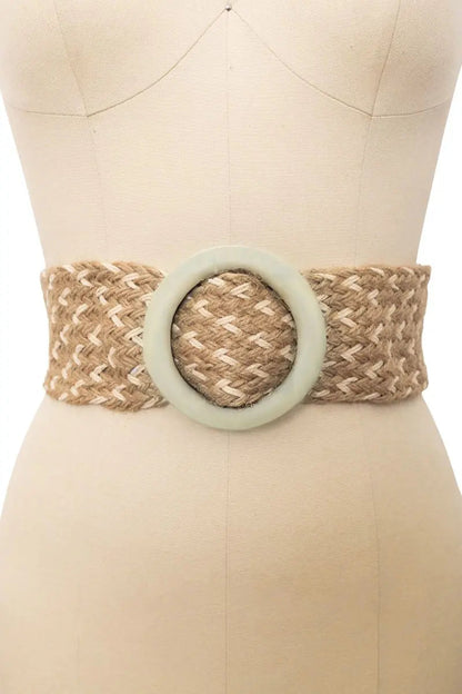Bohemian Wide Natural Jute Waist Belt Leto Collection