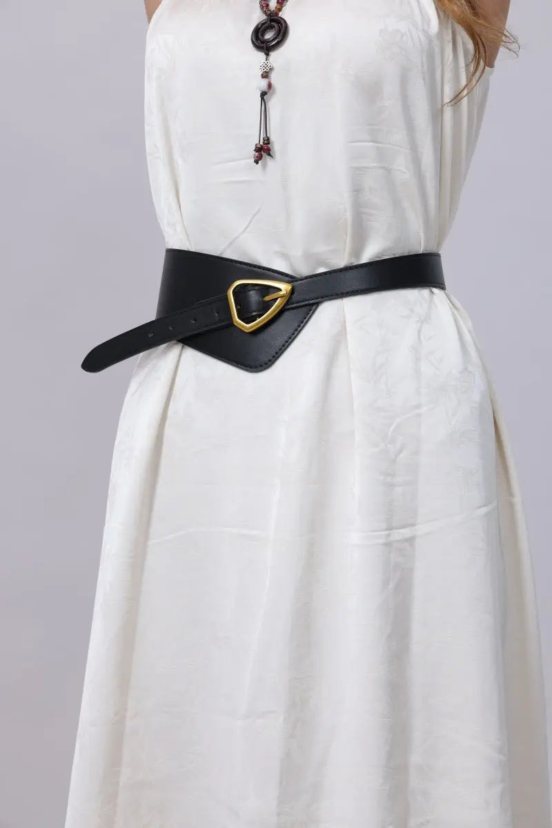 Asymmetrical Buckle Wide Waist Belt Boho Clothing and Accessories
