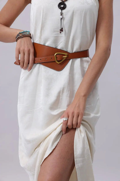 Asymmetrical Buckle Wide Waist Belt Boho Clothing and Accessories