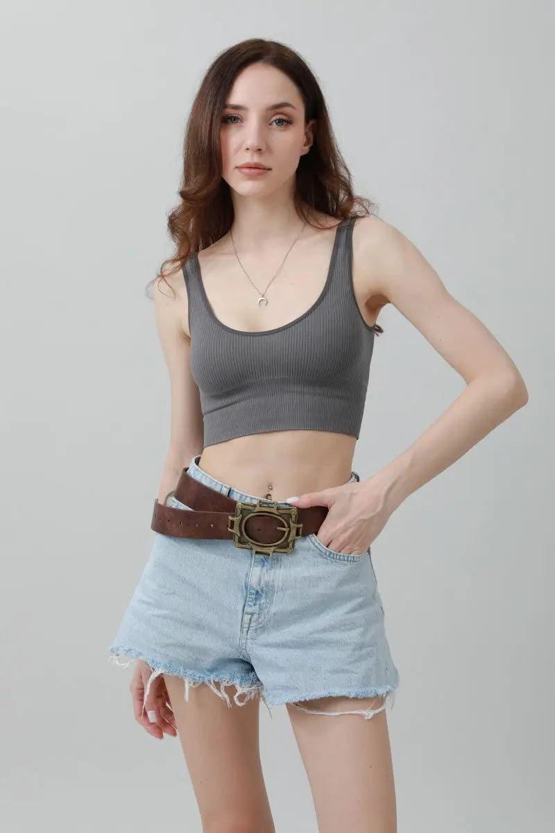 Vintage Western Belt – Geometric Buckle Cowboy Style 🤠⛓️ Leto Collection