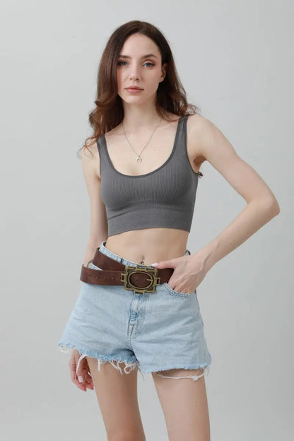Vintage Western Belt – Geometric Buckle Cowboy Style 🤠⛓️ Leto Collection