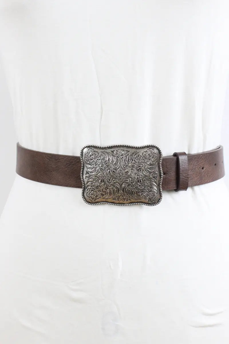 Rugged Square Buckle Belt – Western Ranch Essential 🤠⛓️ Leto Collection