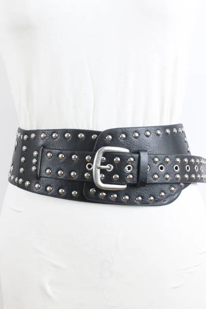 Studded Western Wide Belt – Bold Cowboy Waistband 🤠⛓️ Leto Collection