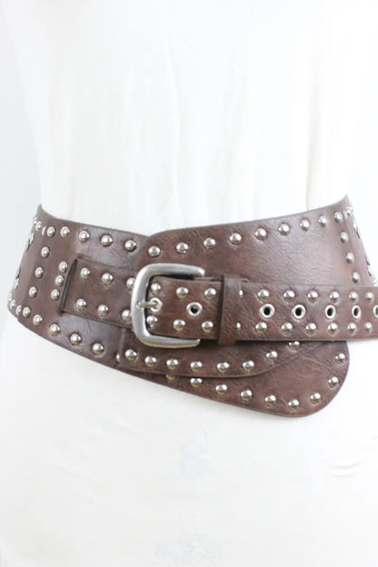 Studded Western Wide Belt – Bold Cowboy Waistband 🤠⛓️ Leto Collection