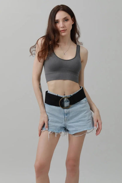 Double-Buckle Suede Corset Belt – Adjustable Wrap Design ⚜️🖤 Leto Collection