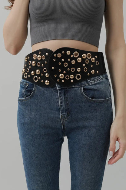 Western Wide Rivet Belt – Vintage Cowboy Chic 🤠✨ Leto Collection