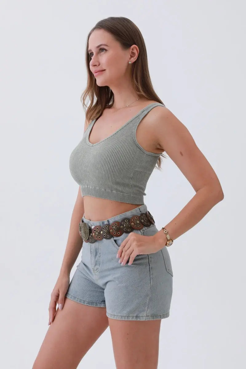 Rustic Dual-Tone Western Belt – Distressed Disc Buckle🤠✨ Leto Collection