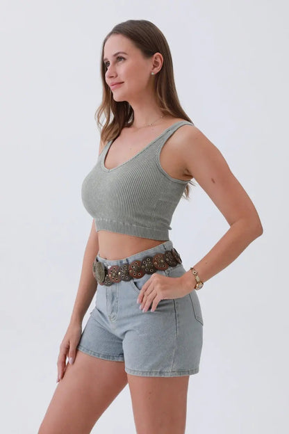 Rustic Dual-Tone Western Belt – Distressed Disc Buckle🤠✨ Leto Collection
