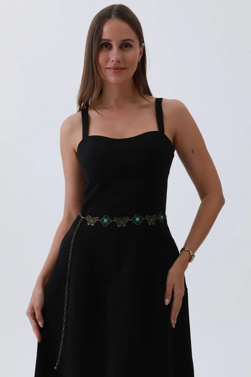 Boho Butterfly Chain Belt – Vintage Western Waist Accent🦋 Leto Collection