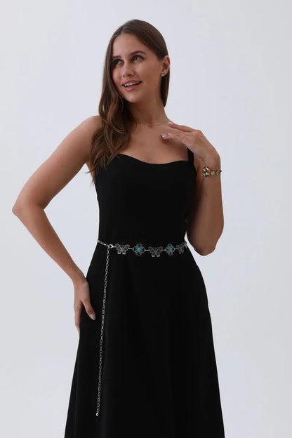 Boho Butterfly Chain Belt – Vintage Western Waist Accent🦋 Leto Collection