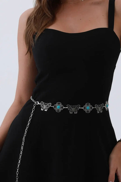 Boho Butterfly Chain Belt – Vintage Western Waist Accent🦋 Leto Collection