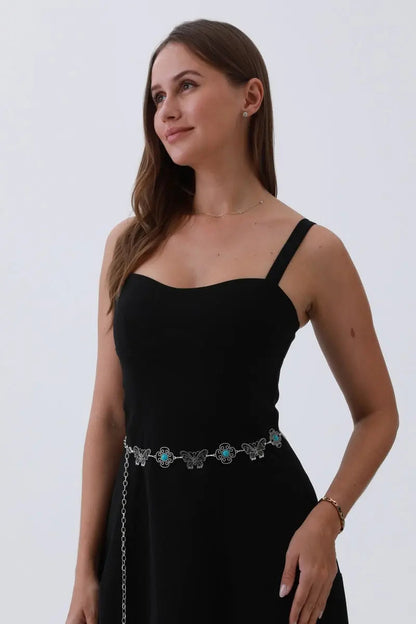 Boho Butterfly Chain Belt – Vintage Western Waist Accent🦋 Leto Collection