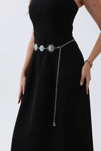 Boho Turquoise Belt – Antique Bronze Buckle with Gemstone Accents✨ Leto Collection