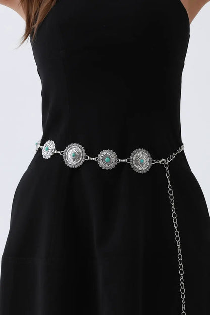 Boho Turquoise Belt – Antique Bronze Buckle with Gemstone Accents✨ Leto Collection