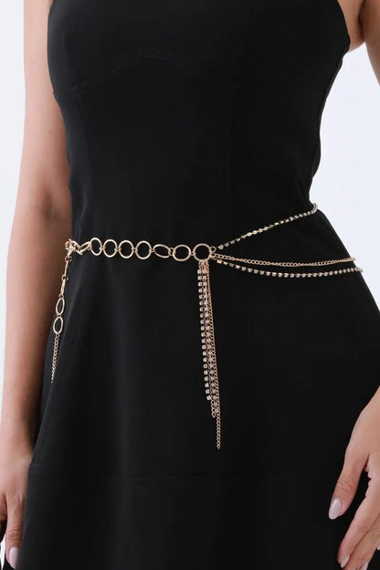 Triple-Layer Rhinestone Belt – Chain & Tassel Bohemian Glam✨🔗&nbsp; Leto Collection