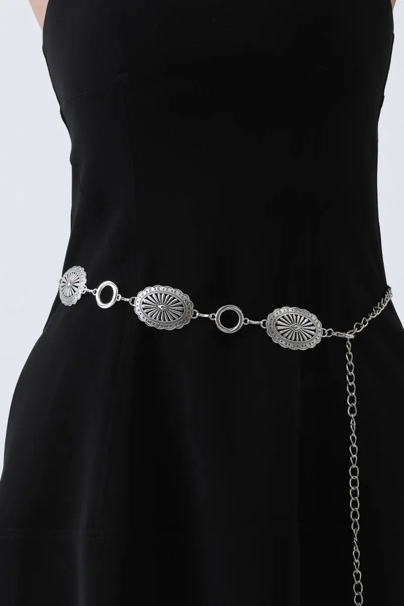 Western Chain Link Belt – Edgy Oval & O-Ring Buckle🤠⛓️ Leto Collection