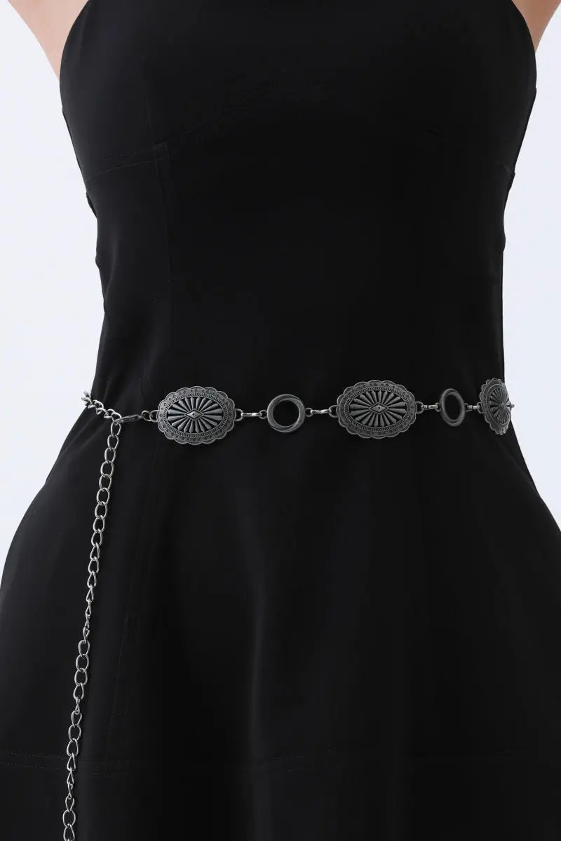 Western Chain Link Belt – Edgy Oval & O-Ring Buckle🤠⛓️ Leto Collection