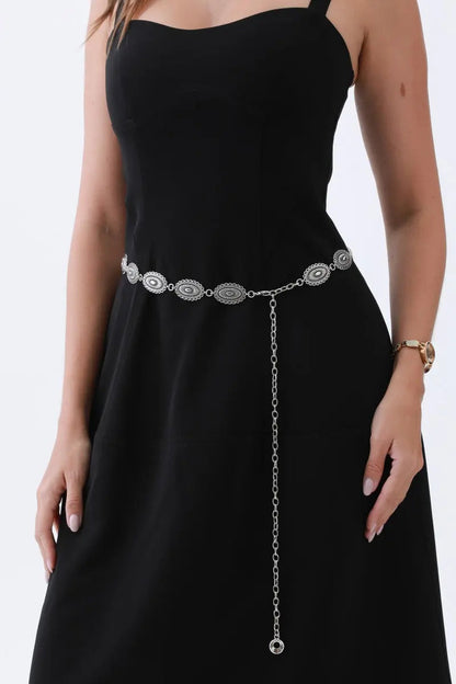 Vintage Oval Buckle Belt – Western Chain Strap Design🤠⛓️ Leto Collection