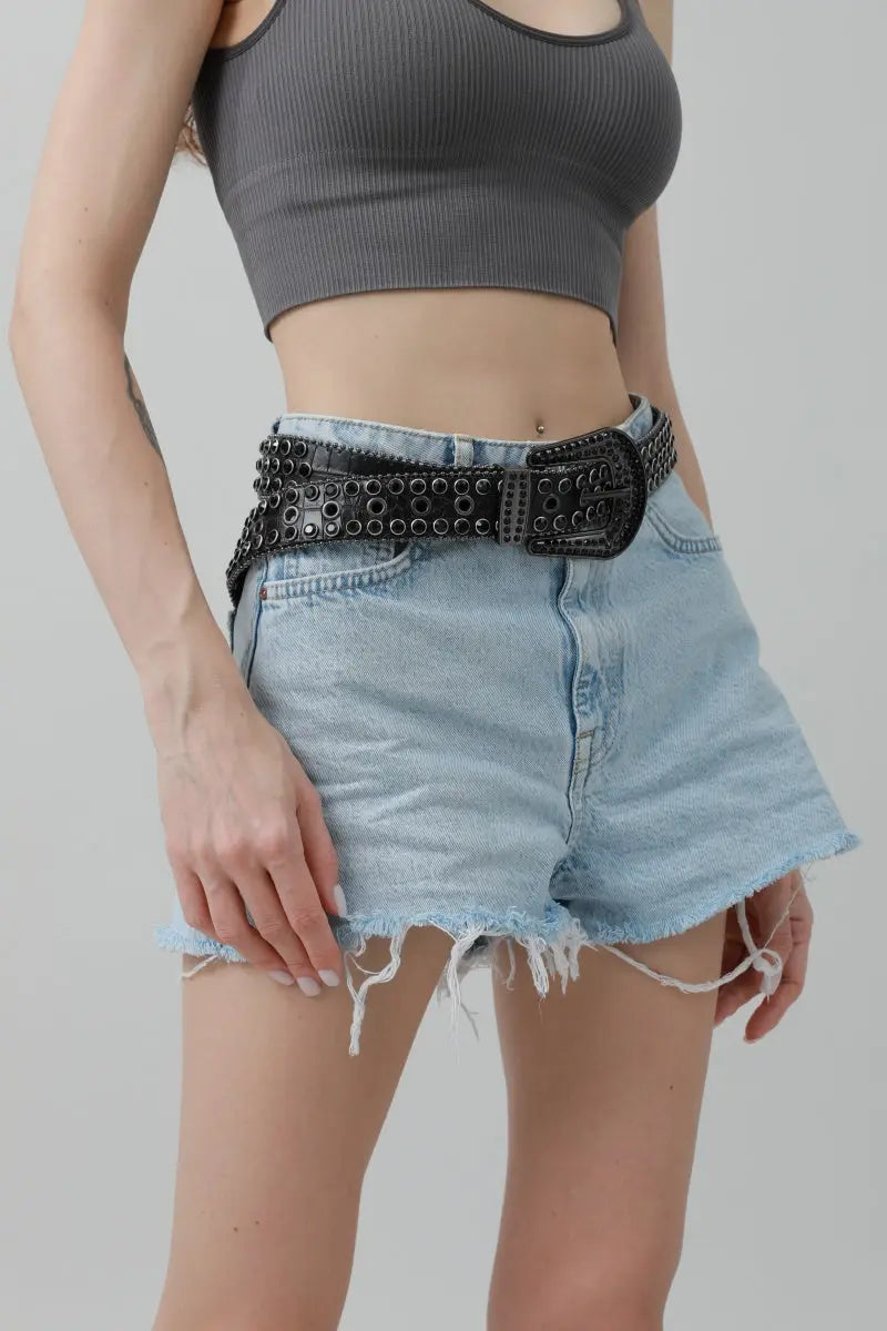 Rhinestone & Rivet Studded Belt – Glam Western Sparkle ✨🤠 Leto Collection