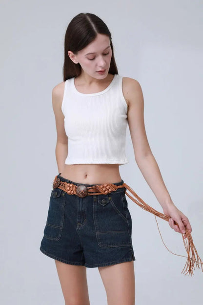 Boho Macrame Waist Chain – Coconut Shell & Fringe Belt 🌿🥥 Leto Collection